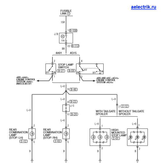 Схема стоп сигналов газель