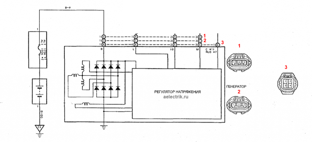 Распиновка генератора тойота Подключение генератора тойота - КарЛайн.ру