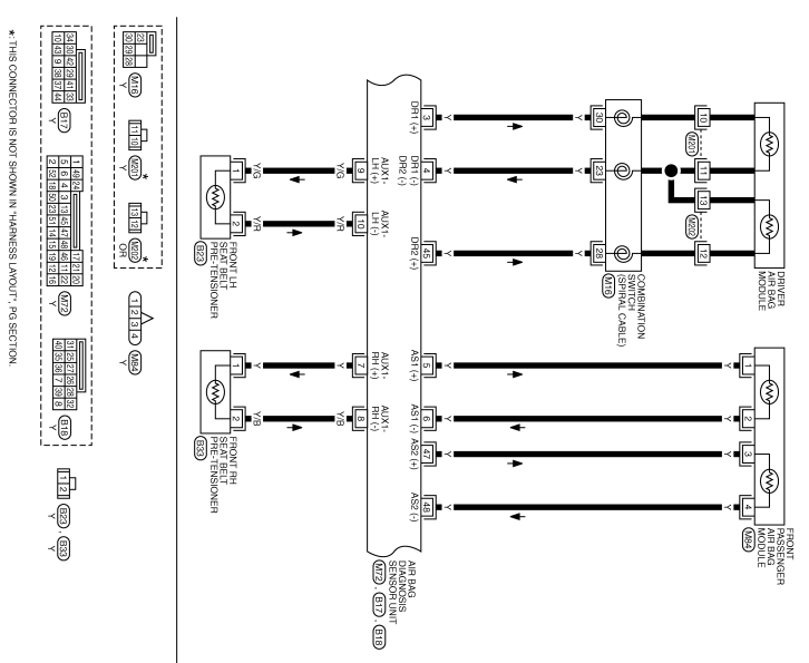 Распиновка блока srs. Схема SRS Infiniti fx35. Кольцо SRS fx35 схема. Подушки безопасности Infiniti fx35 схема. Схема электропроводки Инфинити fx35.