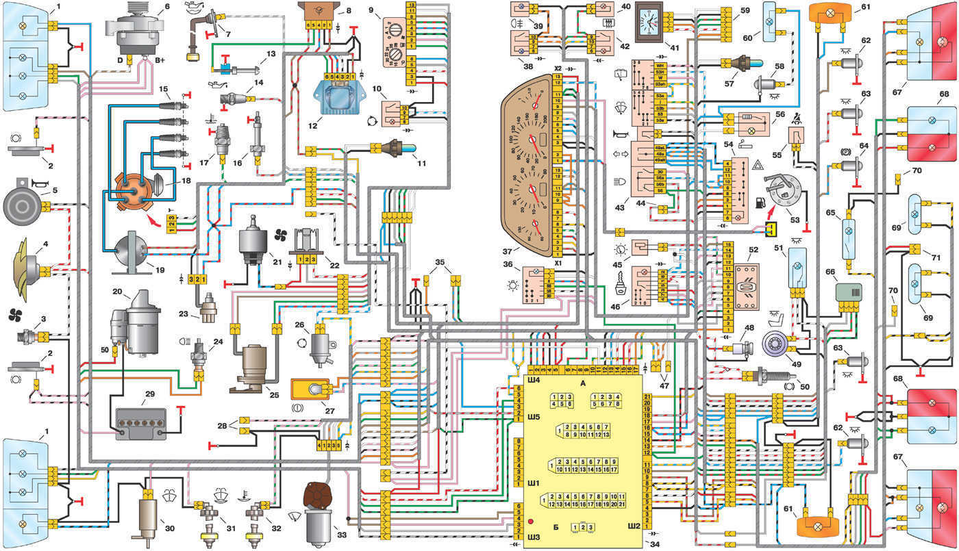 Схема электрооборудования ваз 2120 надежда