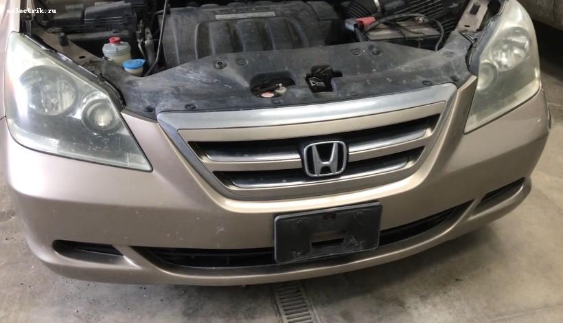Honda Odyssey фото переднего бампера, фар, решётки радиатора, front bamper foto
