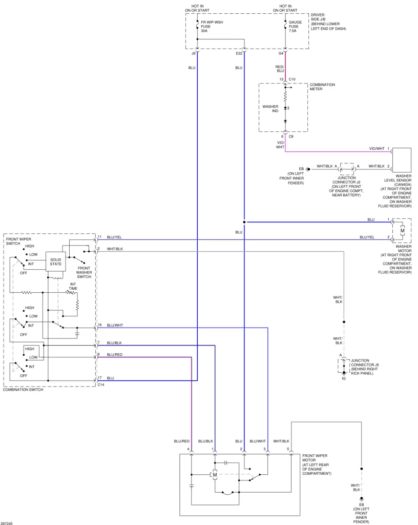front wiper wiring diagram