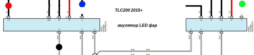 схема подключения эмулятора фар на крузер 200